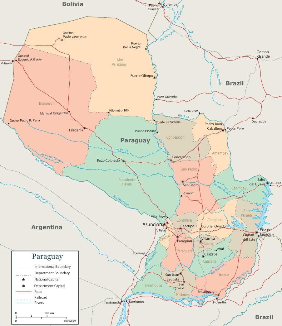 Պարագվայ asuncion քարտեզի վրա